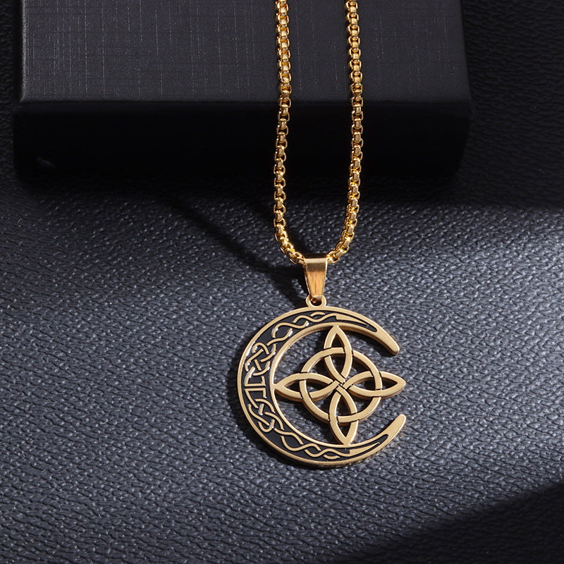 Keltische maan hanger ketting