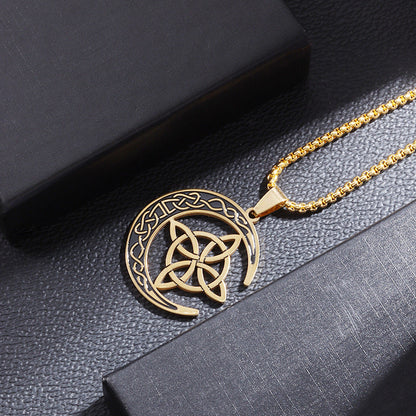Keltische maan hanger ketting