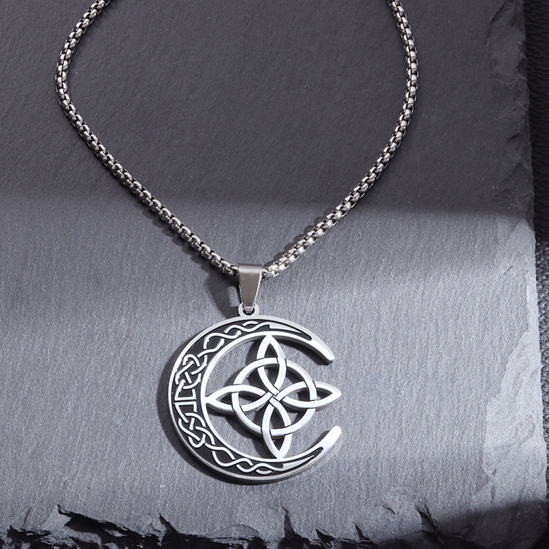 Keltische maan hanger ketting