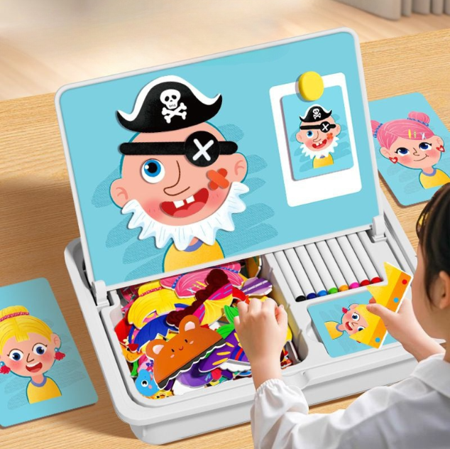 Magnetiske Puslespil Ansigtsudklædning Rejsespil Dobbeltsidet Pædagogisk