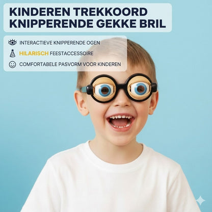 Grappige bril met knipogend oogmechanisme