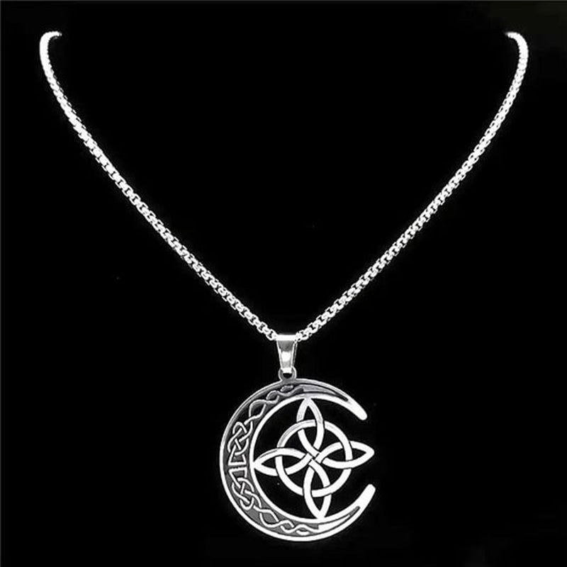 Keltische maan hanger ketting