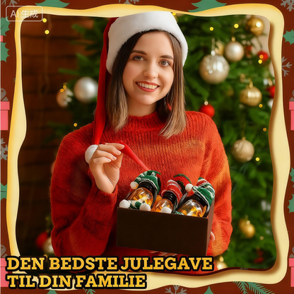 Mini snemandslanterne med huer og tørklæder