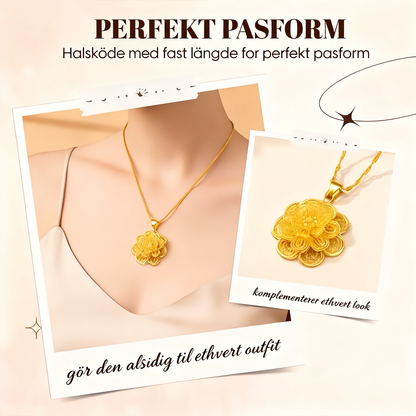 Elegant halskæde med guldblomstervedhæng