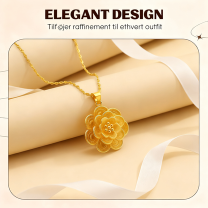 Elegant halskæde med guldblomstervedhæng
