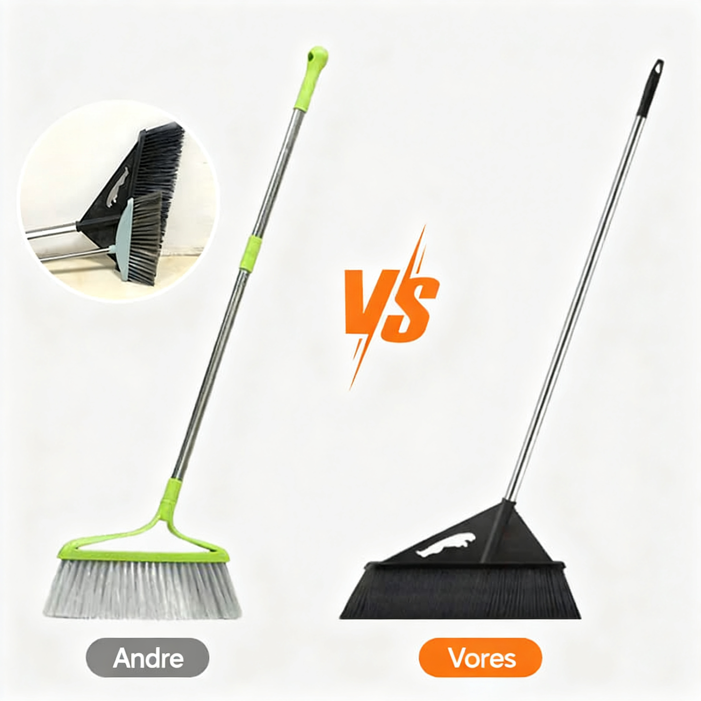 Robust havekost med hårde børster