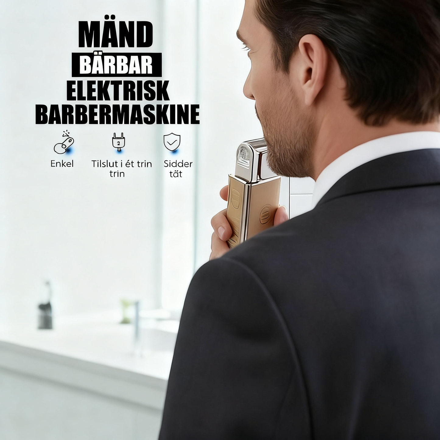 Bærbar elektrisk barbermaskine til mænd