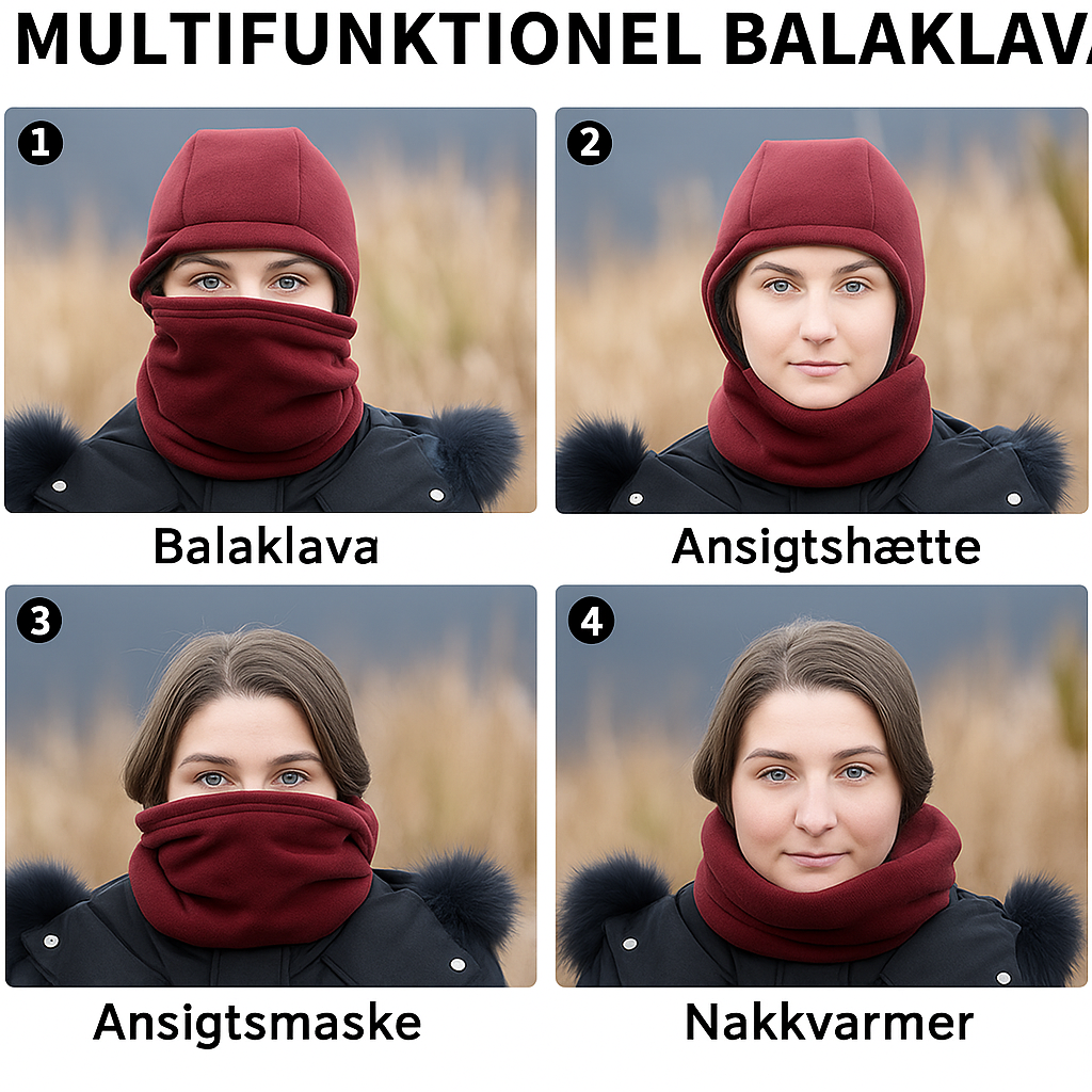 Unisex vinter varm halsmaske ørebeskyttelse hel hue