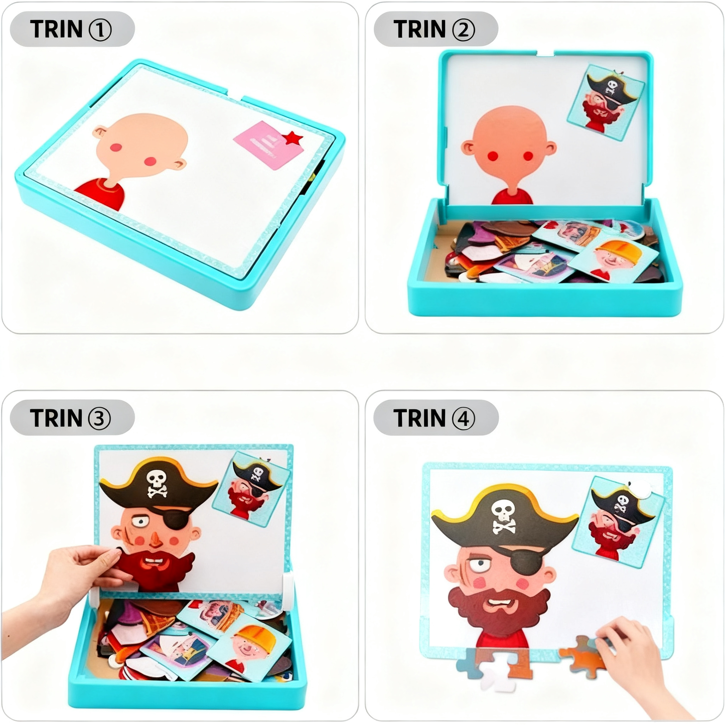 Magnetiske Puslespil Ansigtsudklædning Rejsespil Dobbeltsidet Pædagogisk