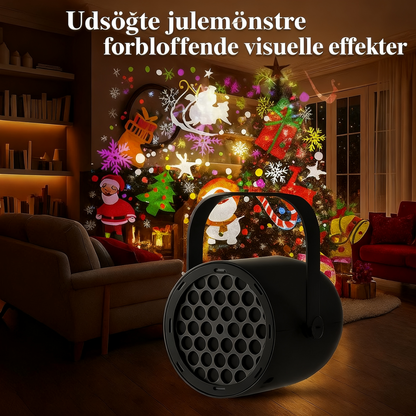 USB juleprojektorlys med 16 mønstre