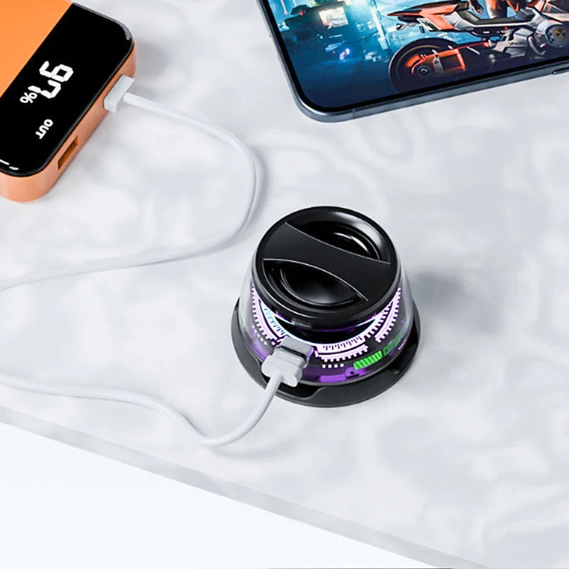 Compacte en magnetische Bluetooth luidsprekerset met LED-verlichting