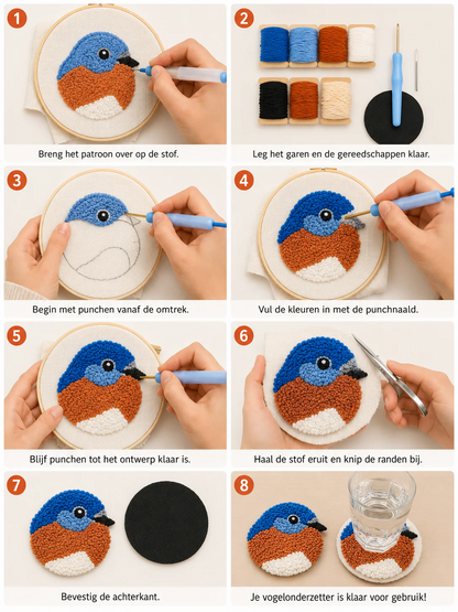Creatieve DIY borduurset voor onderzetters